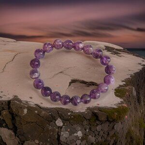 Amethyst Bracelet 10mm beads~  7.5 inches